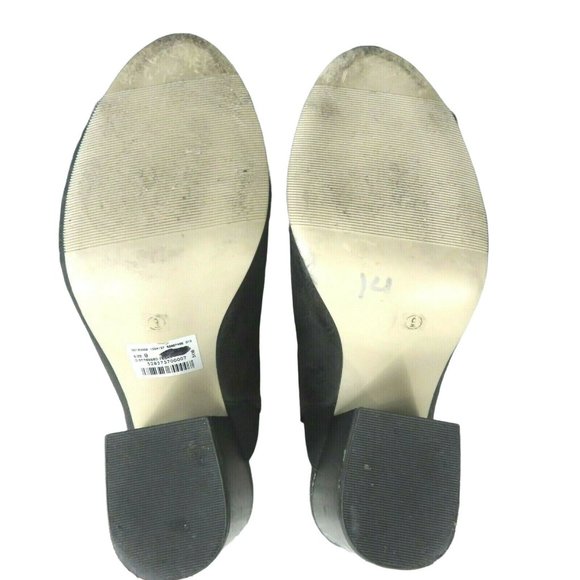 Wet Seal INDYANA Slide on Mule Heels Size 9 Black Open Toe Vegan Leather - Picture 4 of 12